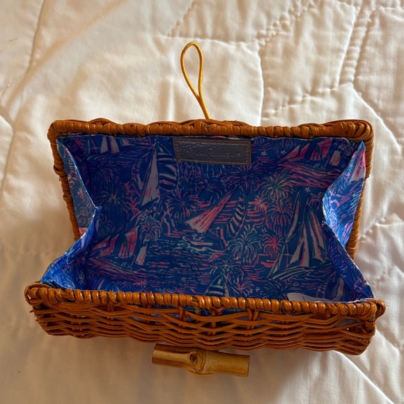 Lilly Pulitzer Woven Rattan Clutch - Picture 2 of 4